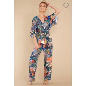 Free To Frolic Multicolour Henry Floral Print Jumpsuit